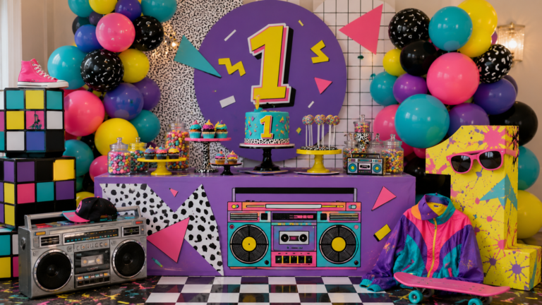 How to Plan a Totally Rad 90s Theme First Birthday Party