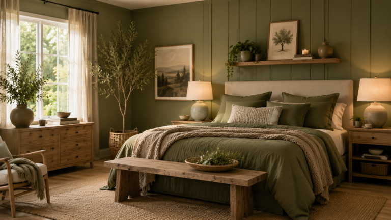 25 Olive Green Bedroom Ideas To Get Inspired