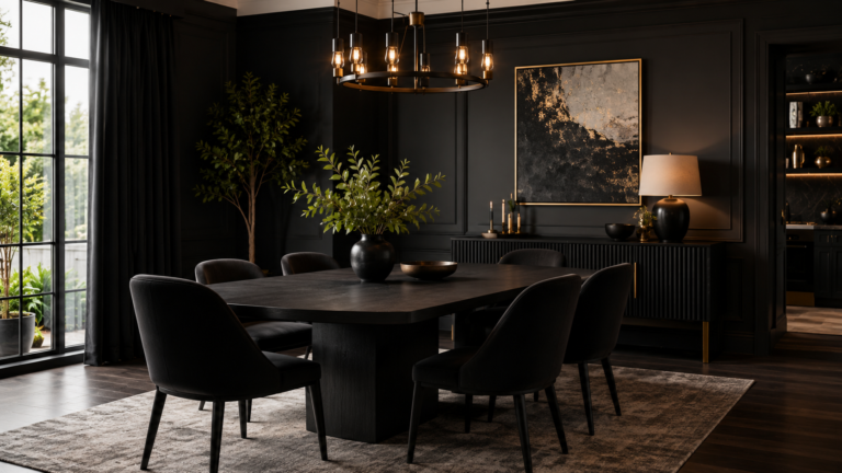 How to Decor Black Dining Room Ideas