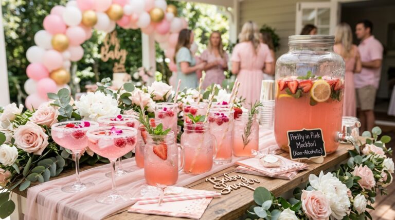 Easy Pink Mocktails for a Baby Shower Everyone Can Enjoy
