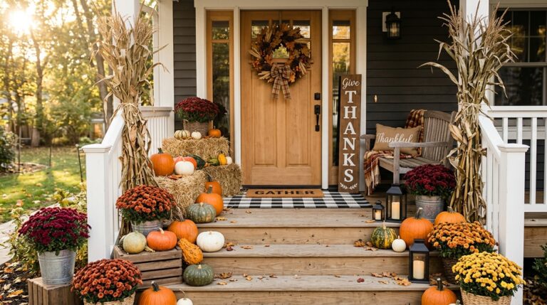 21 Thanksgiving Porch Decor Ideas (Welcoming, Weatherproof & Under $60)